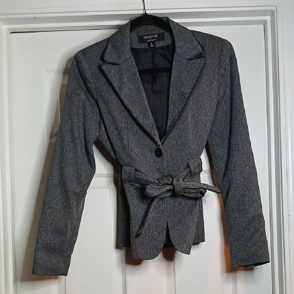 Signature by Larry Levine Gray Womens Blazer‎ Size 4
